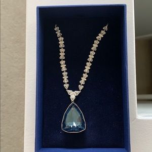 Swarovski Blue Crystal Drop Necklace
